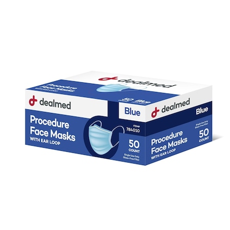 Dealmed Level 1 Surgical Procedure Face Masks, 50/Cs, PK600 784010